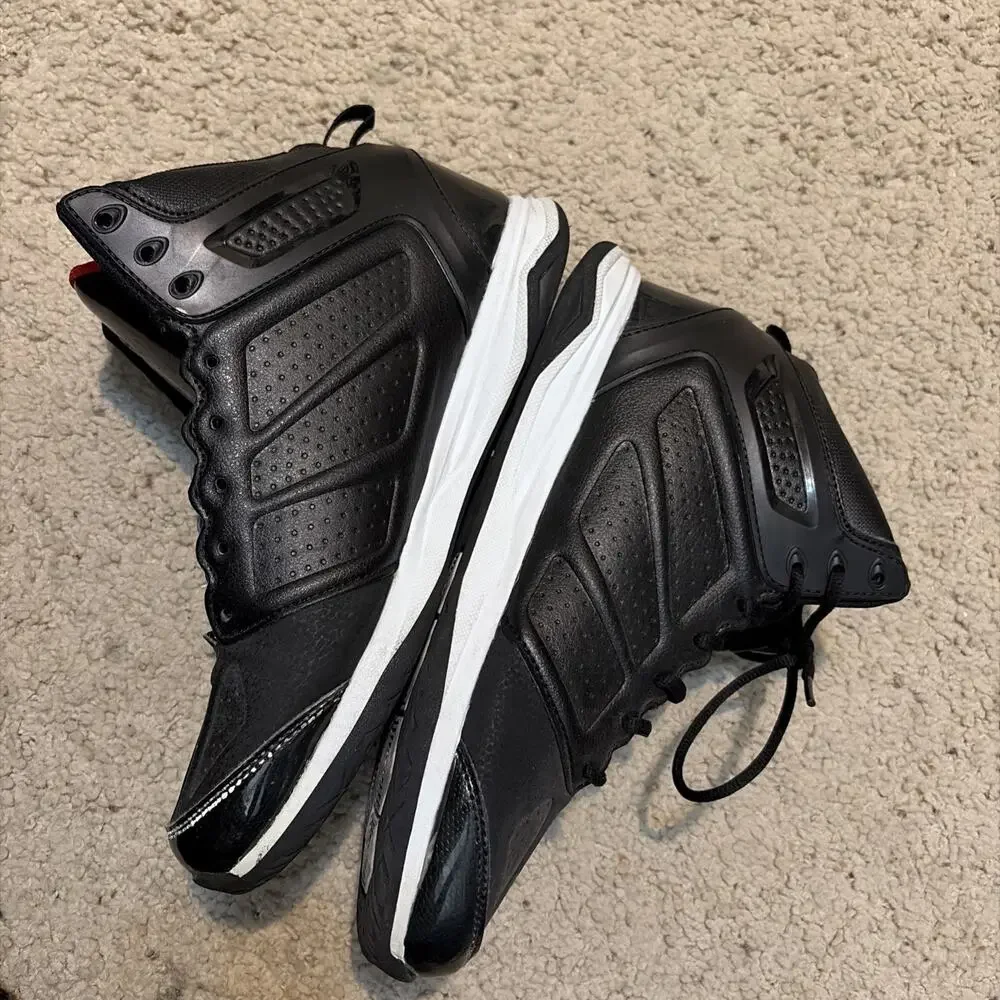 AND1 Men's Basketball High Top Black Red Trim Athletic Sneakers Shoes (10) Rare